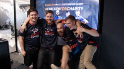 A bit of banter with the team before the start of the event. Pictured are Thomas Doble, Luc Shelton, Anthony Massey, and Joshua Fuller.