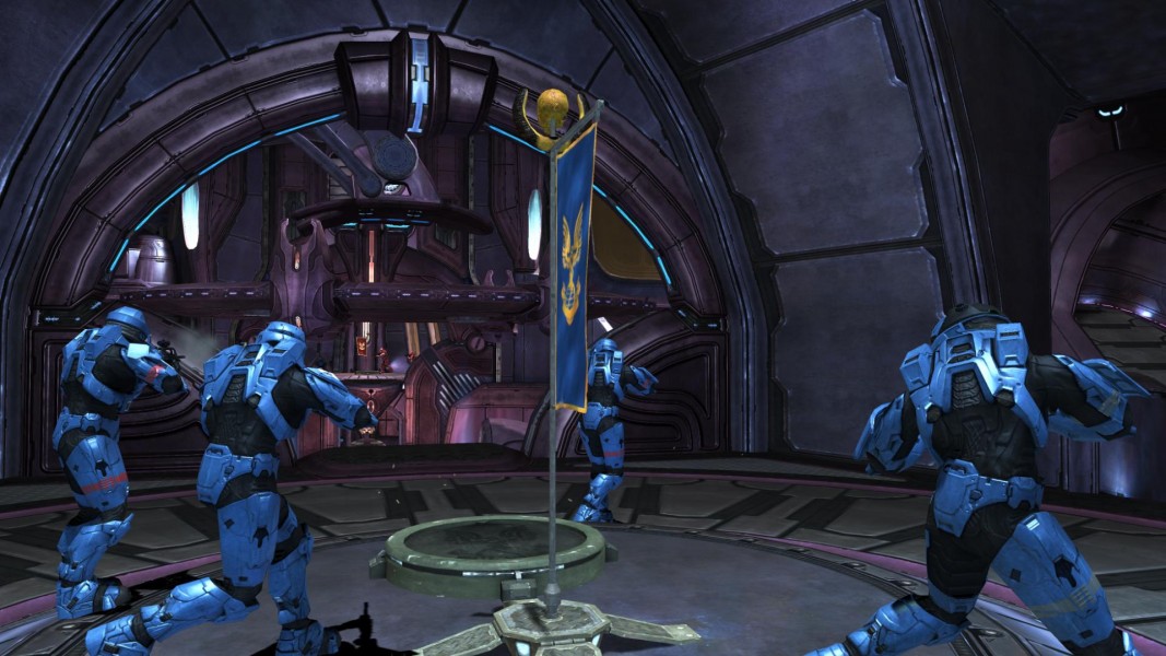 Halo 3 Multiplayer: Capture The Flag - In-game screenshot from Halo 3 multiplayer. A picture of the "Blue Team" on Capture The Flag game mode.