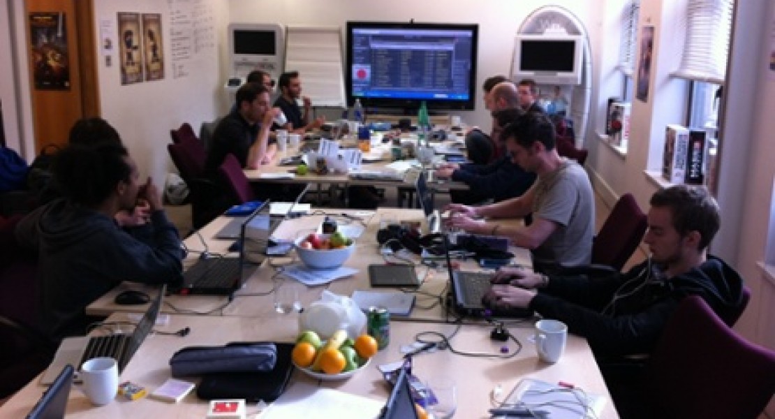 Another group photo of everyone working on their own projects.