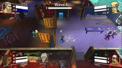 In-game screenshot of Sara, one of the playable characters, completing an objective.