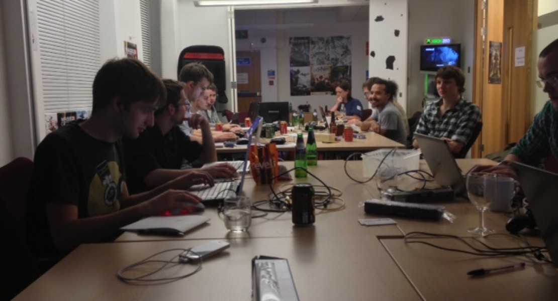 Teams hard at work late into the night.