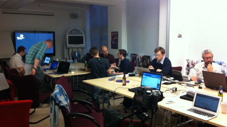 In the middle of the game jam.