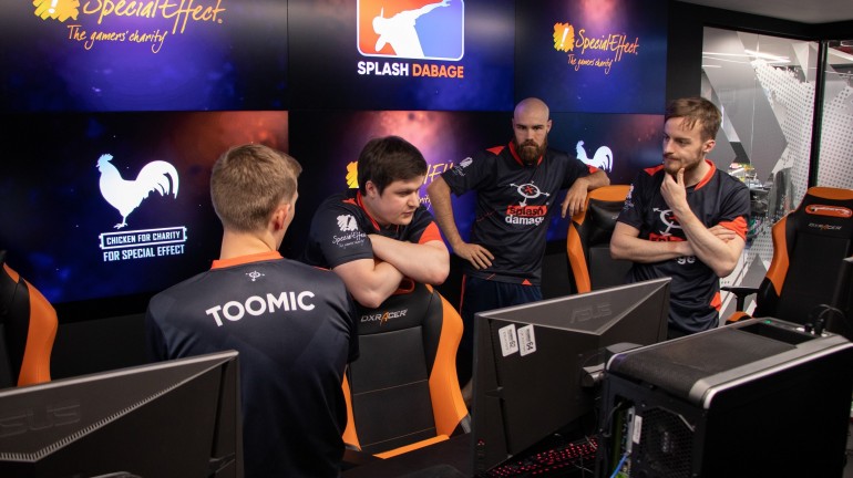 A quick team huddle before the match started.